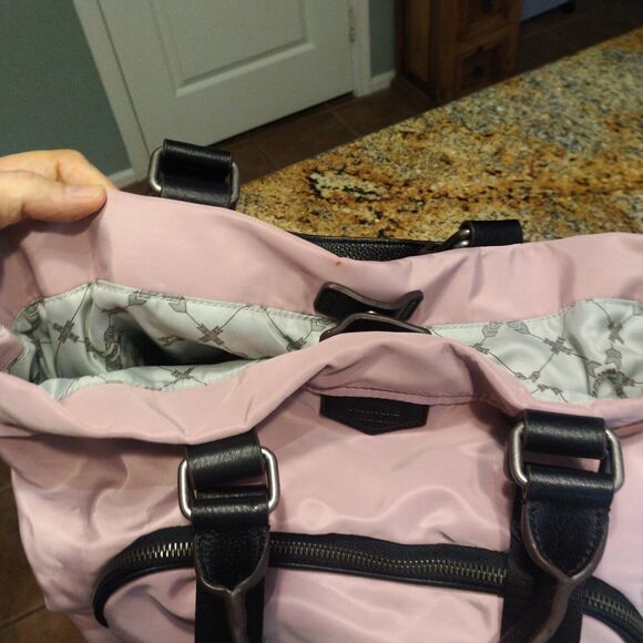 Aimee Kestenberg Lighten Up Tote Purse Handbag Nylon and Leather Blush Pink - Picture 7 of 15